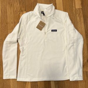 NWT Women’s Patagonia Micro D-1/4 Zip Fleece White Pullover